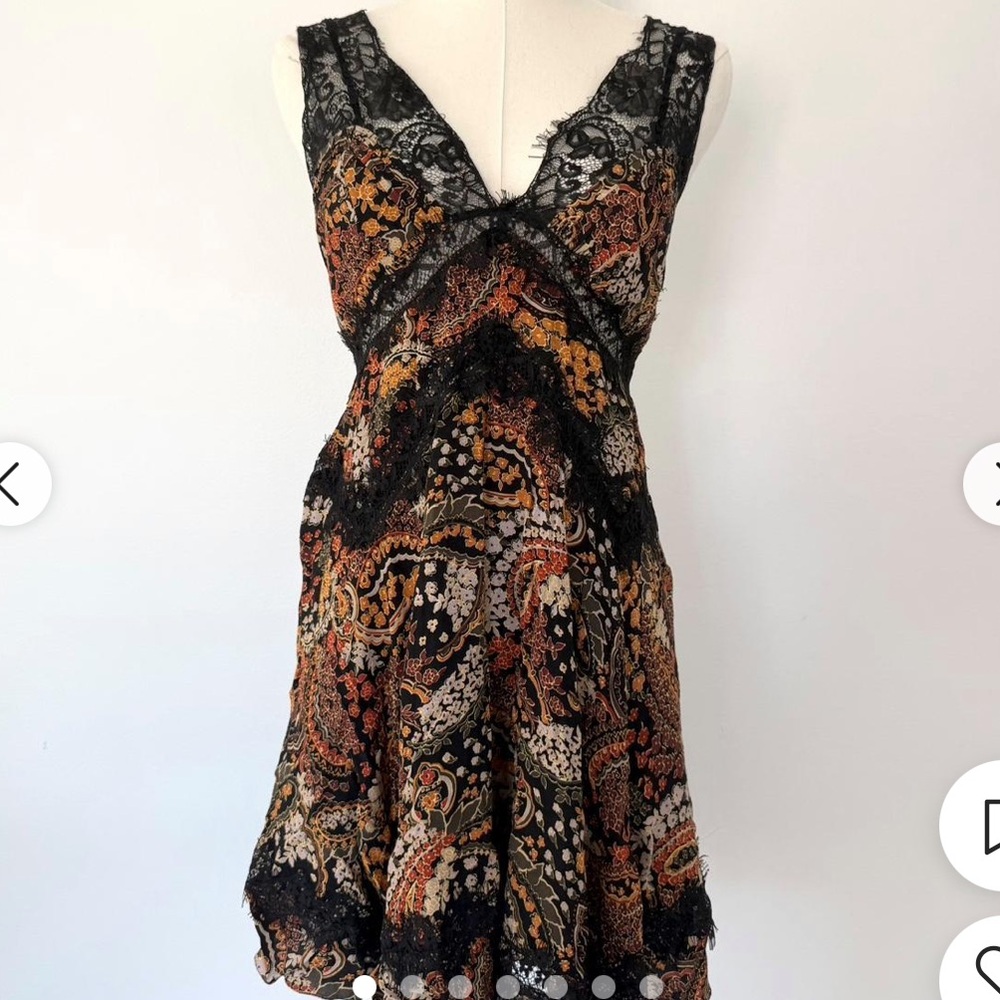 Urban Outfitters Black and Orange Lace Dress